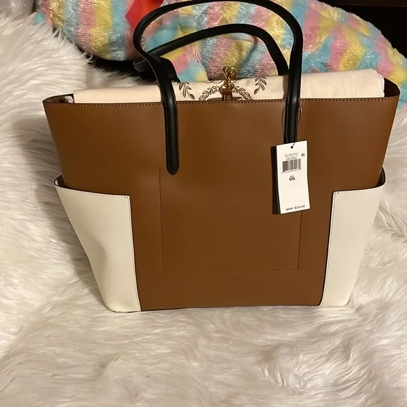 Lauren Ralph Lauren tote bag brown-cream color